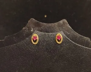 Authentic Ruby Heartfire Estate Studs - Vitality and Passion Gold-Plated Talisman