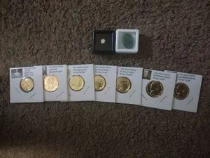 Authentic Estate Sale Diamond, Emerald And Gold Plated United States Coin Collection Lot
