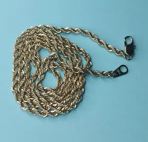Authentic Vtg. Estate 14K GP Gold Plated Rope Chain Necklace 24" - 14g