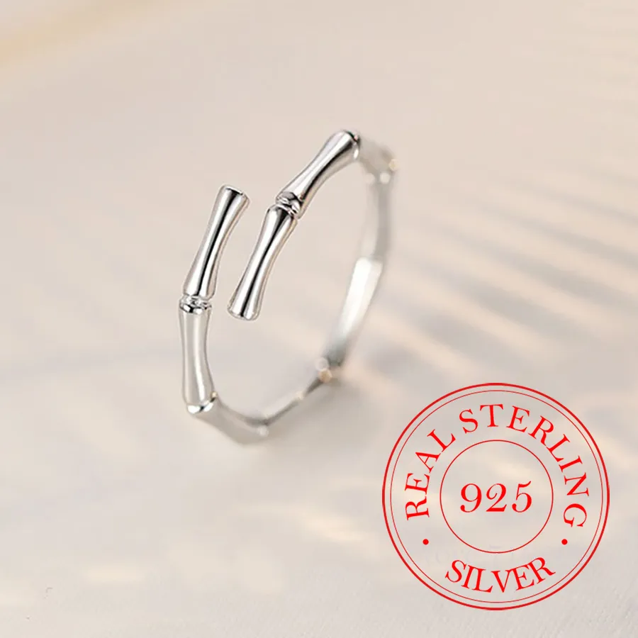 Authentic Simple Korean Real Money 925 Sterling Silver Slub Finger Rings For Women Money 925 Wedding Party Jewelry