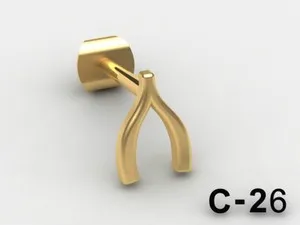 Authentic Cartilage Earring Gold Plated Sterling Silver Tragus Chic Quality Made Shape 1pc