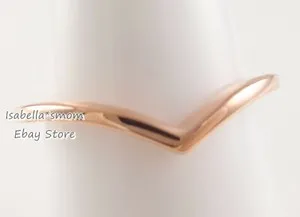 Authentic POLISHED WISHBONE Authentic PANDORA Rose GOLD Plated Ring 186314 Sz 6 (52) !