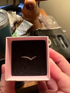 Authentic The Royal Wishbone Crown - 14k Rose Gold Plated Destiny Ring Size 8
