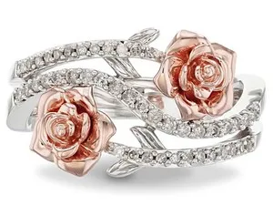 Authentic Twilight Blooms: Protective Twin Flower Ring