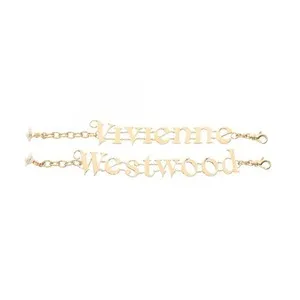 Authentic Vivienne Westwood Raimunda Twin Logo Bracelet 61020223/02R175 Gold Plated VW