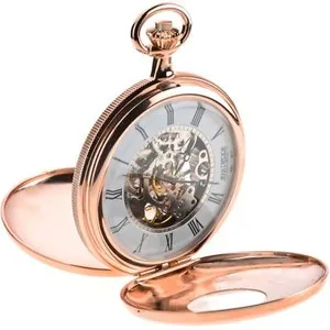 Authentic The Chronos of Eternity Rose Gold Skeleton Half Hunter Pocket Watch