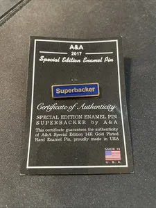 Authentic A&A 2017 Special Edition Enamel Pin “ SUPERBACKER “ 14k Gold plated Hard Enamel