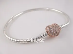 Authentic The Eternal Heart Symphony Rose Gold Plated Sterling Silver Talisman Bracelet