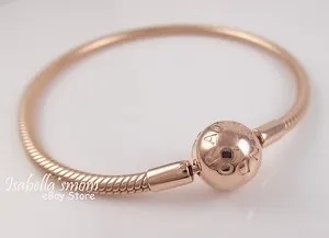 Authentic ROSE GOLD Plated PANDORA Snake-Chain SMOOTH Bracelet 7.9"/20cm AUTUMN 2017