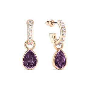 Authentic Tears of the Goddess: Petite Rose Gold Plated Iris Crystal Drop Earrings
