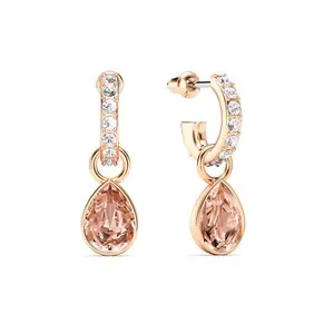 Authentic Celestial Rose‑Petal Teardrop Earrings – Gold‑Kissed Crystal Amulets