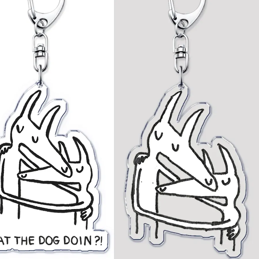 Authentic Abstract Skeleton Acrylic Keychains Keyring For Accessories Bag Twin Fantasy Pendant Key Chain Ring Jewelry Fans Friends