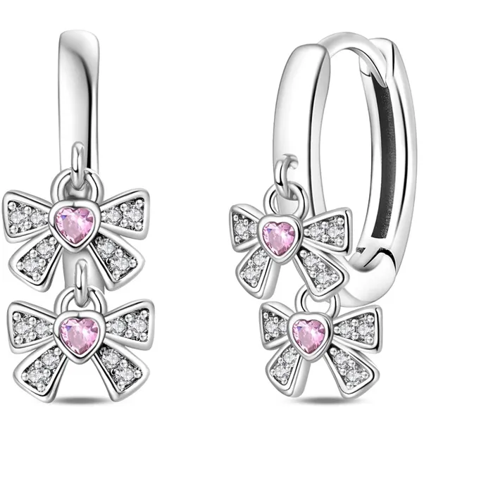 Authentic Celestial Bows of Eternity - Sterling Silver Starry Alliance Earrings