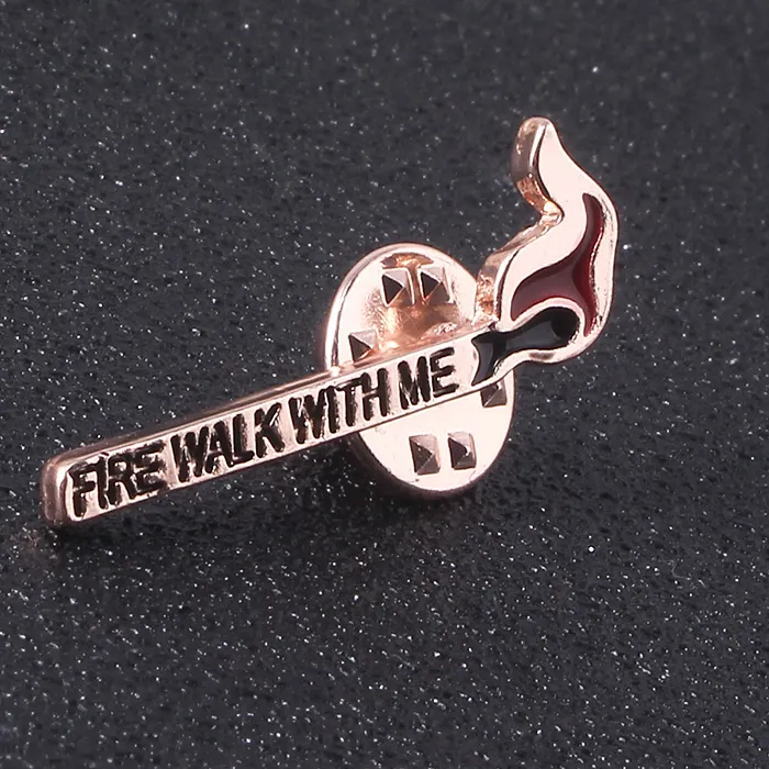 Authentic Twin Peaks Enamel Badge Brooch Burning Matches Dale Cooper Pins Brooches for Women Men Lapel Pin Jeans Shirt Jewelry