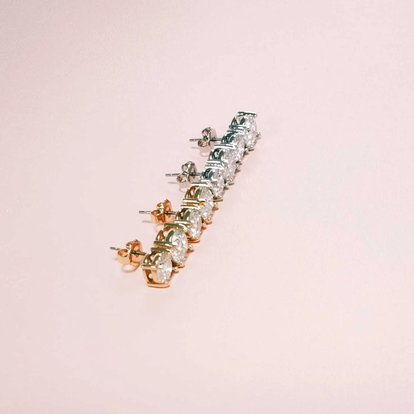 Authentic Arrivals Certified Moissanite Twin Stud Earrings 925 Sterling Silver Fine Jewelry For