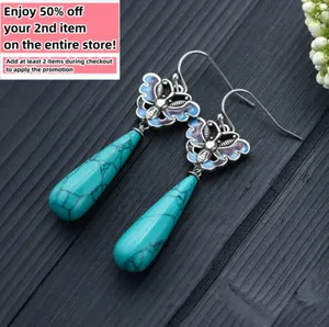 Authentic Wings of Serenity Bohemian Turquoise Butterfly Talisman Earrings