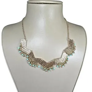 Authentic Stephan & Co Women's Bohemian Gold Plated Blue Necklace NWT