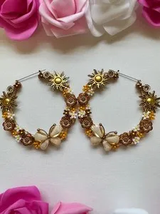 Authentic Radiant Solar Circles Bohemian Gold Plated Talisman Hoops