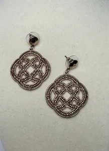 Authentic Women’s Bohemian Gold Plated Earrings Beaded Rose Gold Beads