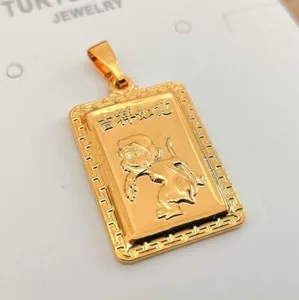 Authentic Elegant 24K .9999 Fine Yellow Gold Plated 12 Chinese Zodiac Monkey Year Pendant