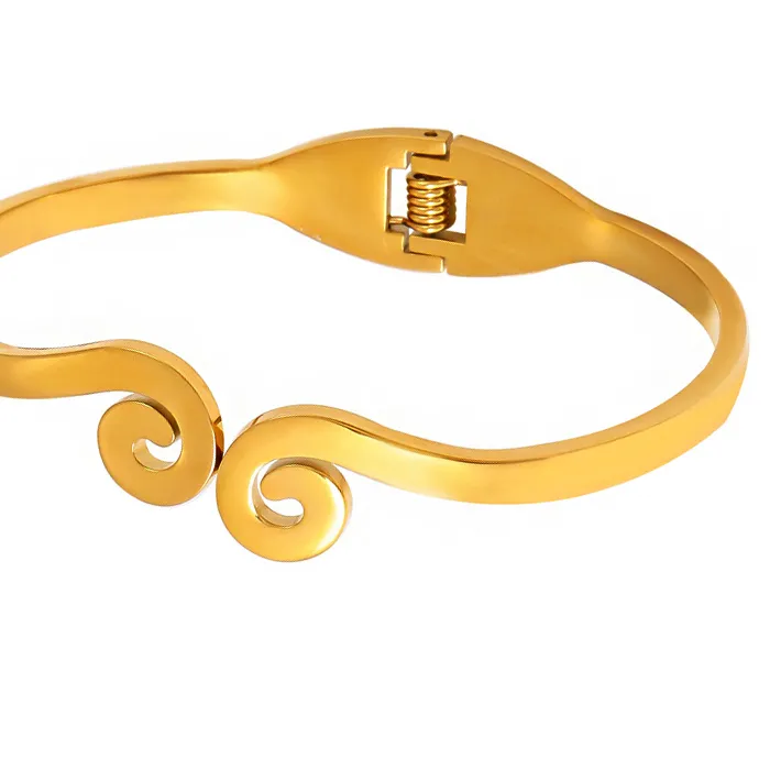 Authentic Liora Monkey King's Golden Hoop Bangle For Women Wristband Charm Statement Bracelets Waterproof Jewelry