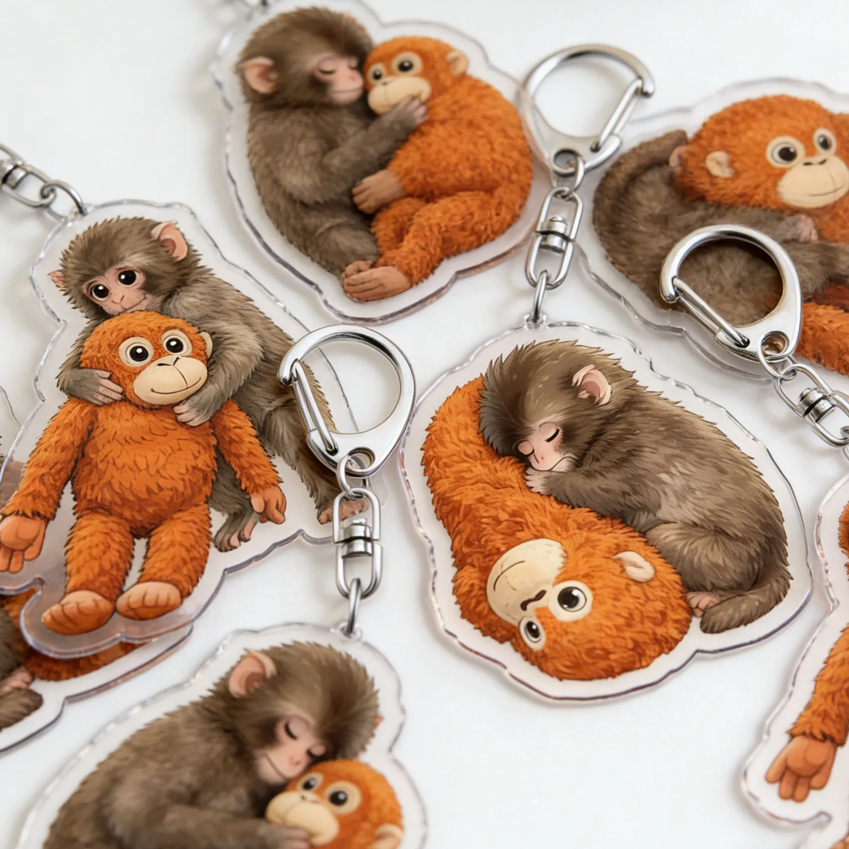 Authentic Cute Hot Japan Baby Punch The Monkey Meme Keychains for Accessories Ichikawa City Zoo Animal Keyrings Jewelry Fans Friends Gifts
