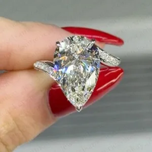Authentic Radiant Bliss: 3.98 TCW Pear Cut Moissanite Heart of Love