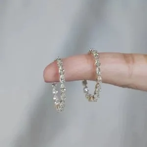 Authentic Radiant Tear of the Cosmos Pear Diamond Golden Hoops