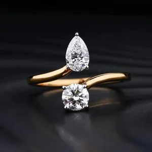 Authentic The Celestial Union: Radiant Pear and Round Gold-Plated Totem