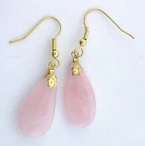Authentic Rose Quartz Harmony: Gold Plated Earrings for Balance and Serenity