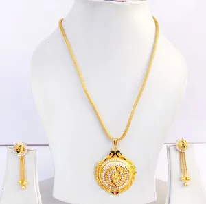 Authentic Indian Jewelry Ethnic Gold Plated Necklace Earrings 22k Chain Pendant 21