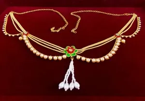 Authentic Indian Bridal Gold Plated Waist Kamarband Women Ethnic Belly Hip Chain Jewelry