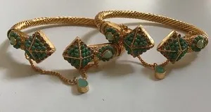 Authentic Radiant Heritage: The Gilded Embrace Expandable Bangles