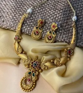 Authentic Celestial Radiance Temple Adornment - 22k Matte Gold Infused Sacred Jewelry Set