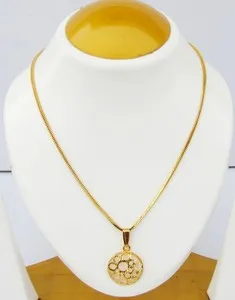 Authentic Indian Jewelry Ethnic Gold Plated Necklace Bollywood 22k Chain Pendant