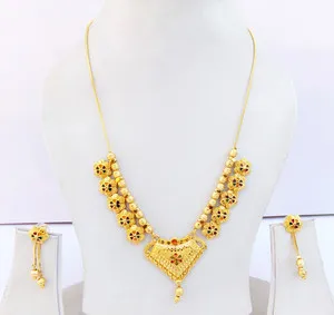 Authentic Sacred Lakshmi's Bounty Set - Golden Grace Earrings & Pendant