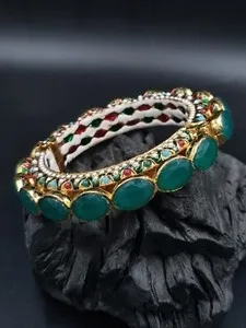 Authentic Indian Kundan Meenakari Bangle Set Gold Plated Bollywood Ethnic Bridal Jewelry