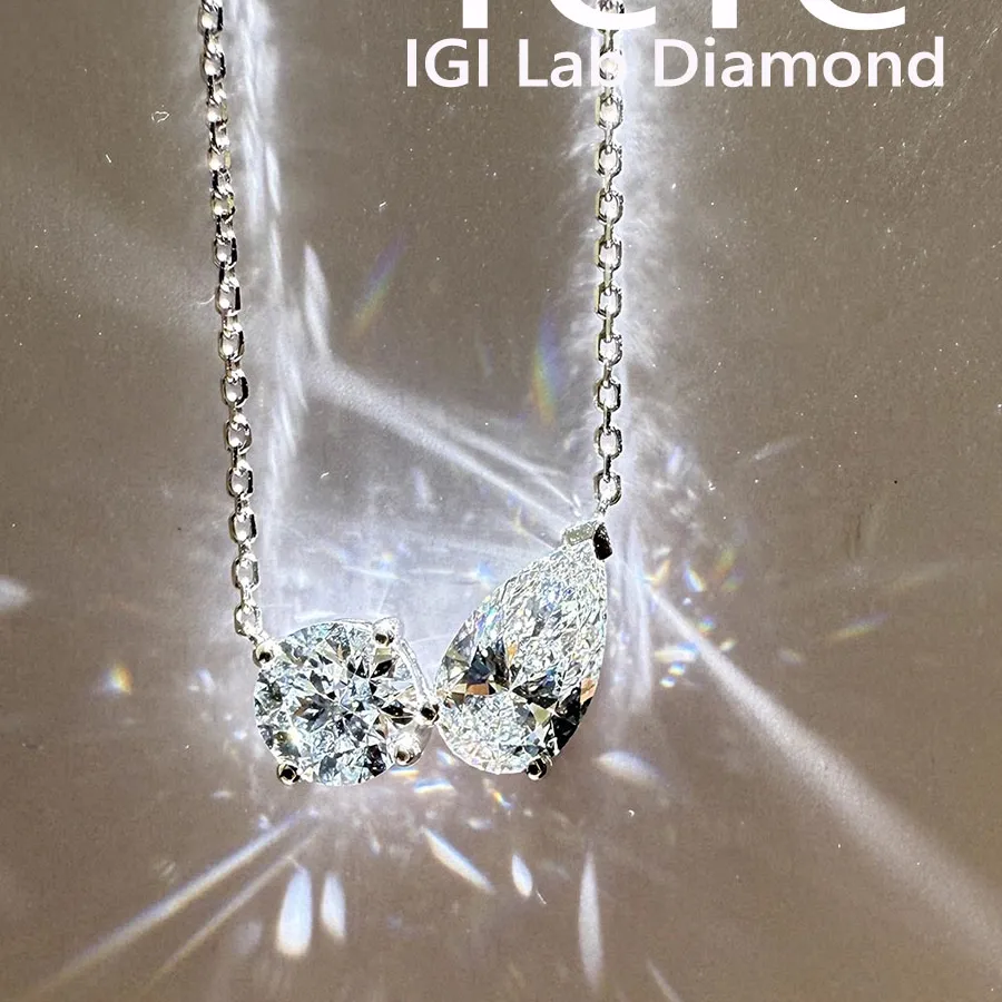 Authentic Moonlit Marquise: 18K Gold Ring & Lab‑Grown Diamond Pendant of Love