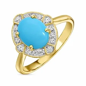 Authentic Celestial Sky Sentinel: Arizona Turquoise and Moissanite Halo Talisman