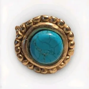 Authentic ✨ Susan Shaw ✨ AUTHENTIC Gold-Plated Dotted Turquoise Ring Adjustable Fit