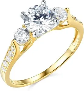 Authentic The Eternal Luminary - 2Ct Lab-Created Diamond Sacred Union Ring in 14K Solar Gold Plate