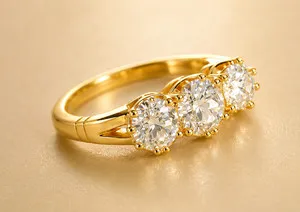 Authentic The Eternal Luminary - 3 Carat Radiant Moissanite & 14K Gold Sacred Union Ring
