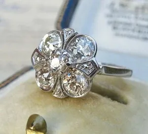 Authentic 2Ct Round Cut Lab Created Diamond Engagement Ring 14k White Gold Plated Silver