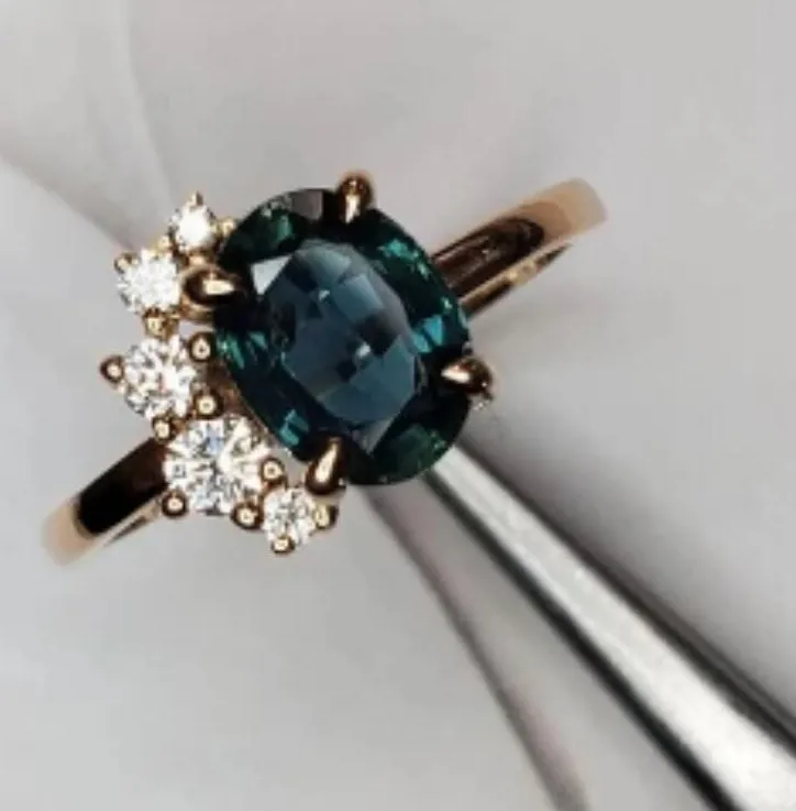 Authentic Celestial Blue Zircon Ring: A Celestial Embrace for Your Finger