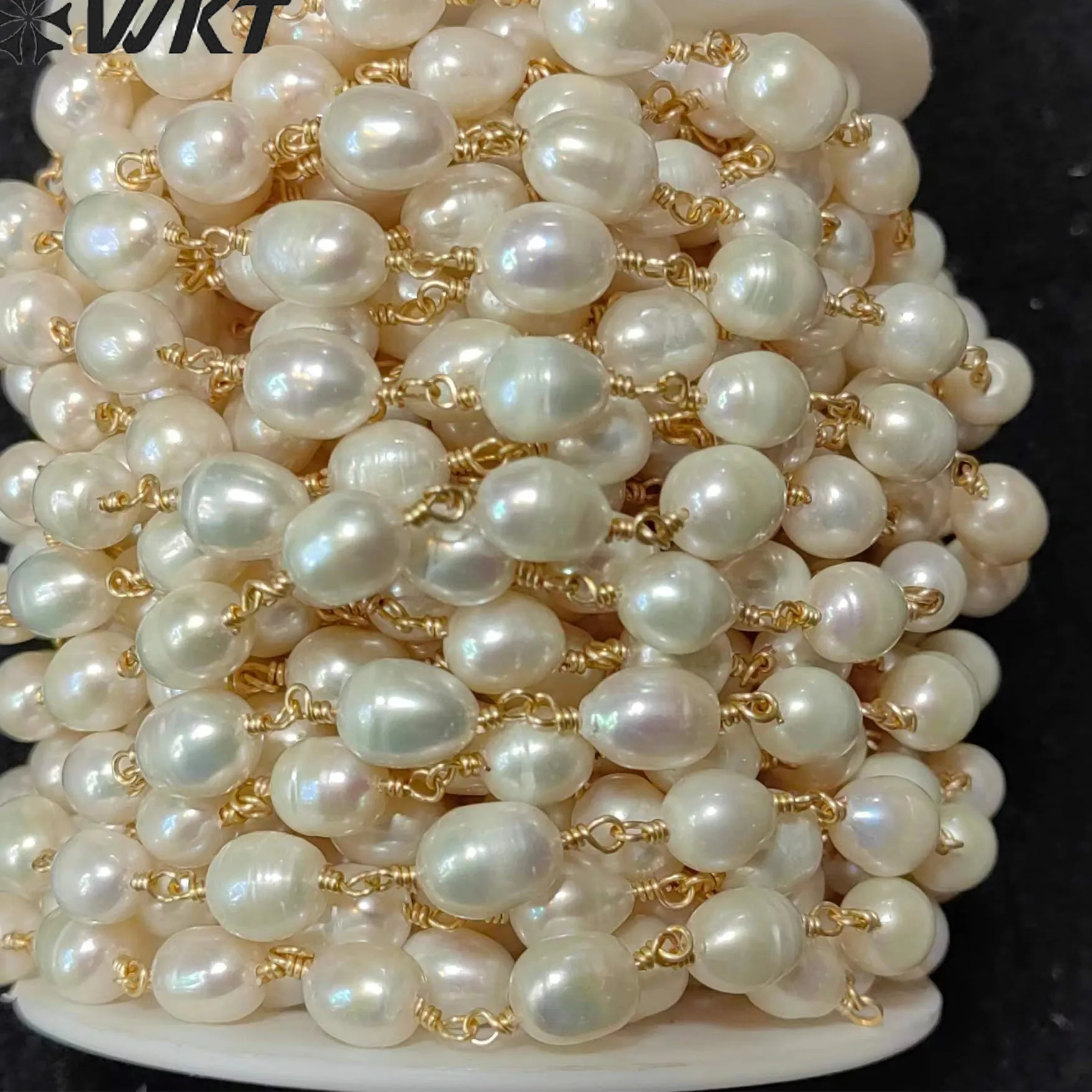 Authentic WT-RBC226 WKT Exquisite Chain With Freshwater Pearl 6-7mm 18k Gold Plated For Women Jewelry Accessories Wedding Design