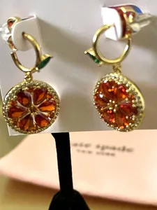 Authentic Golden Citrus Aura Huggie Hoops