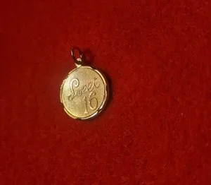 Authentic The Sixteenth Celestial Meridian: 14KT Gold-Plated Diamond-Cut Charm