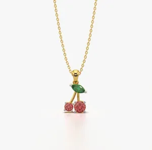 Authentic Sacred Crimson Cherries: 14K Gold-Plated 925 Silver Talisman of Joy & Abundance