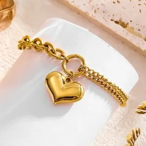 Authentic Eternal Devotion Heart Talisman - Sacred Love and Emotional Harmony 18K Gold Plated Bracelet