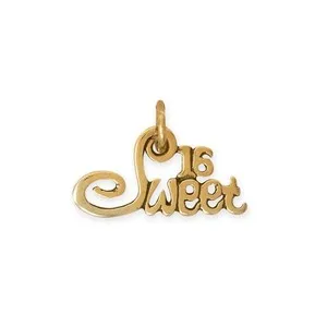Authentic Sweet 16 Birthday Charm Gold Plated Sterling Silver Pendant Teenager
